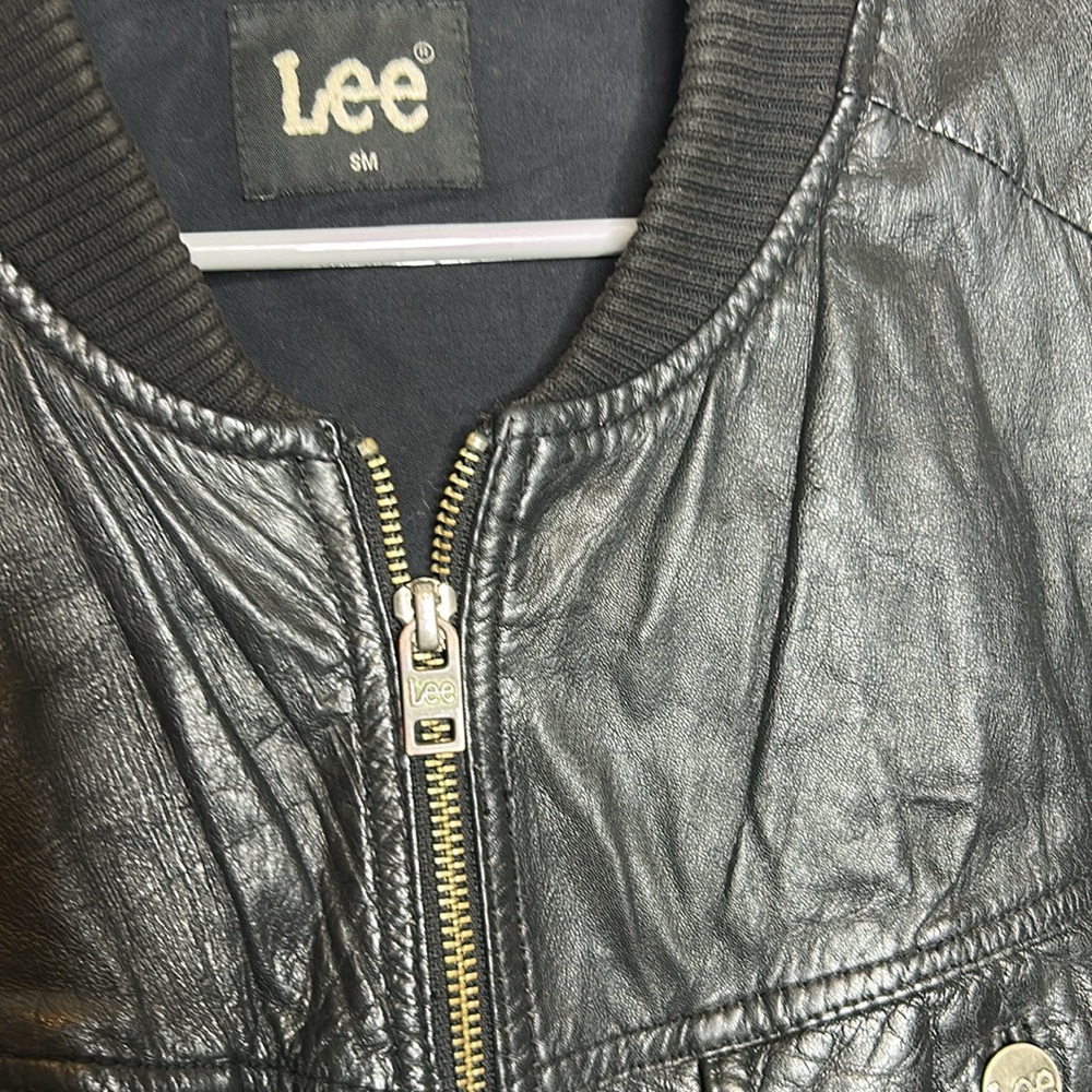 Lee Black Leather Jacket for Men - Picture 4 of 4